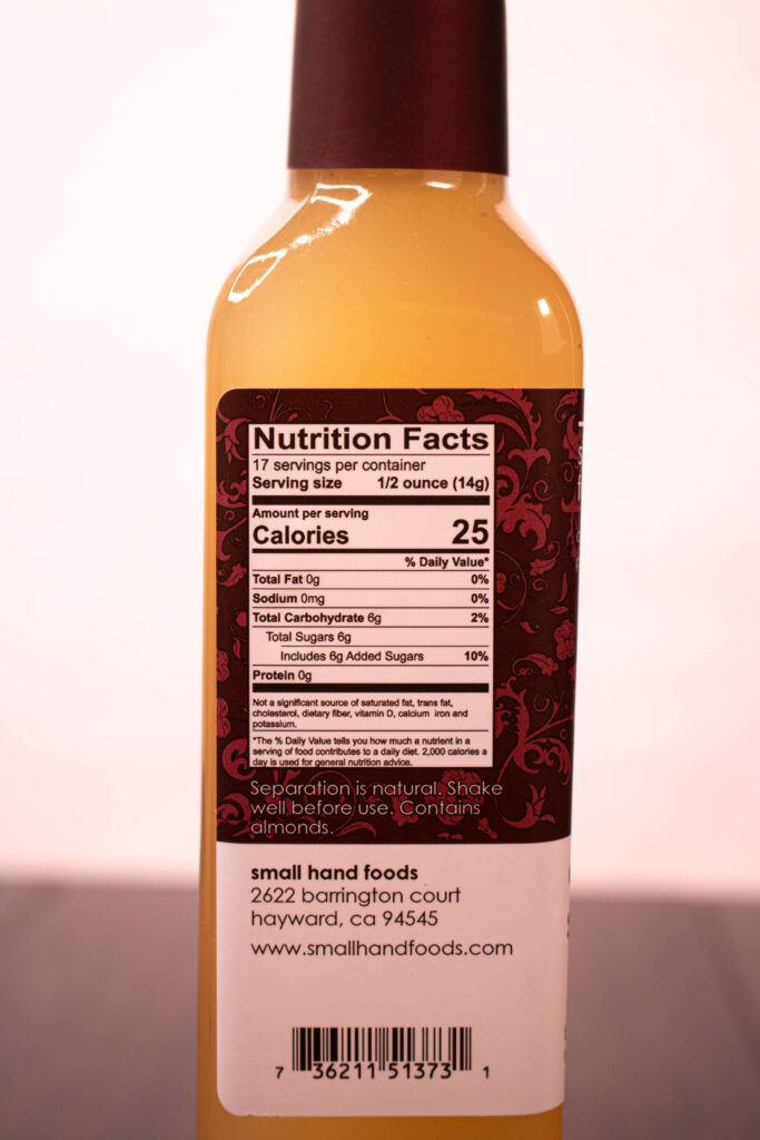 Small Hand Foods Orgeat Syrup - Nutrition
